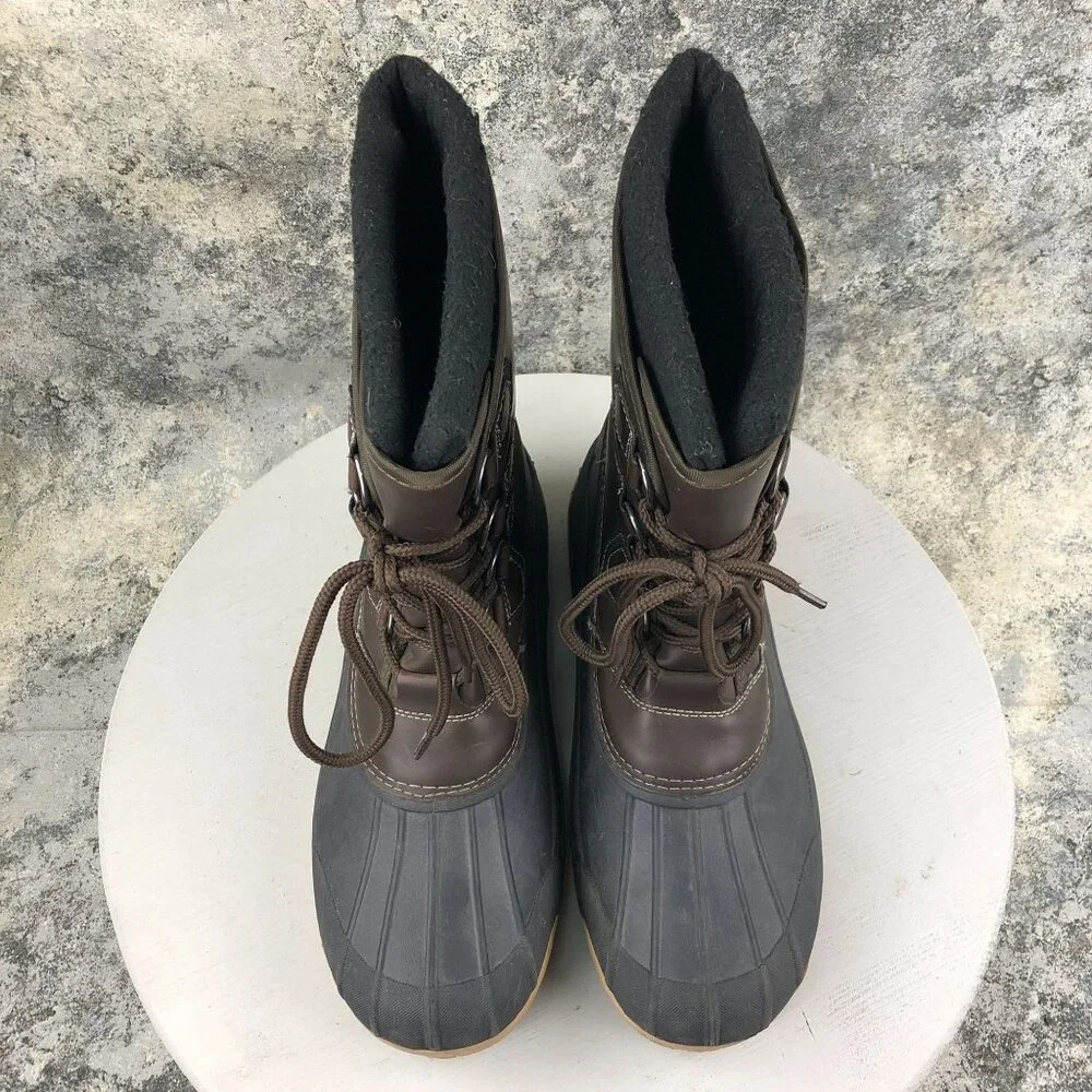 Herman Survivors Men's Size 9 Brown All Man Made Lace-Up Mid Calf Winter Boots